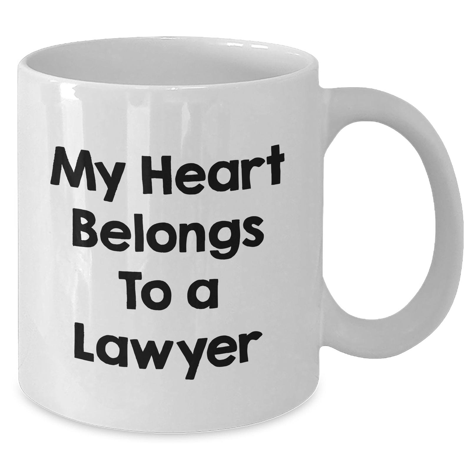 Funny Lawyer Gifts for Men - 'My Heart Belongs To A Lawyer' White Coffee Mug, Gifts from Men to Lawyer on Father's Day - Additional
