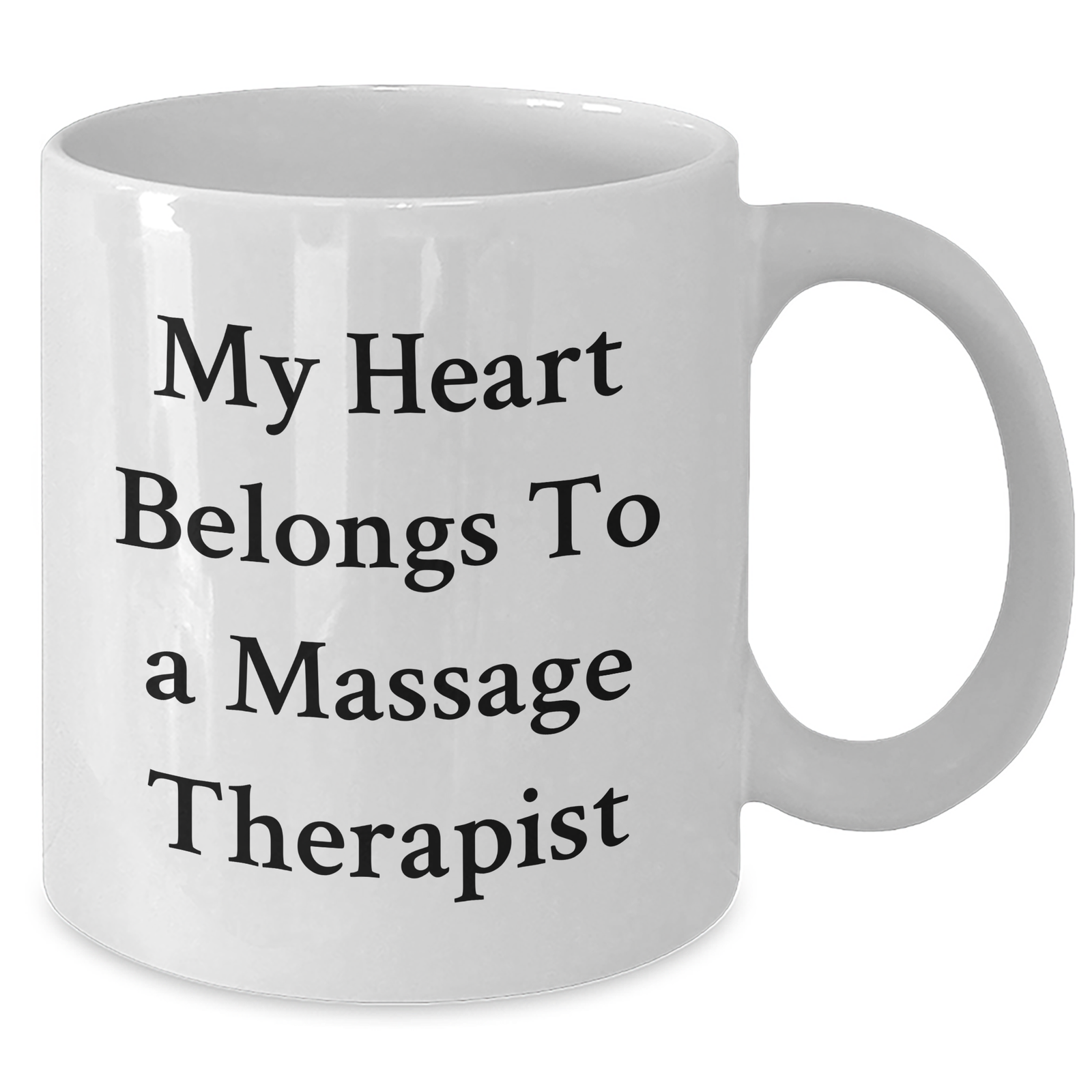 Funny Massage Therapist Gifts - My Heart Belongs To A Massage Therapist, White Coffee Mug, Perfect for Father's Day Unique Gifts from Friends, Family, or Coworkers - Additional