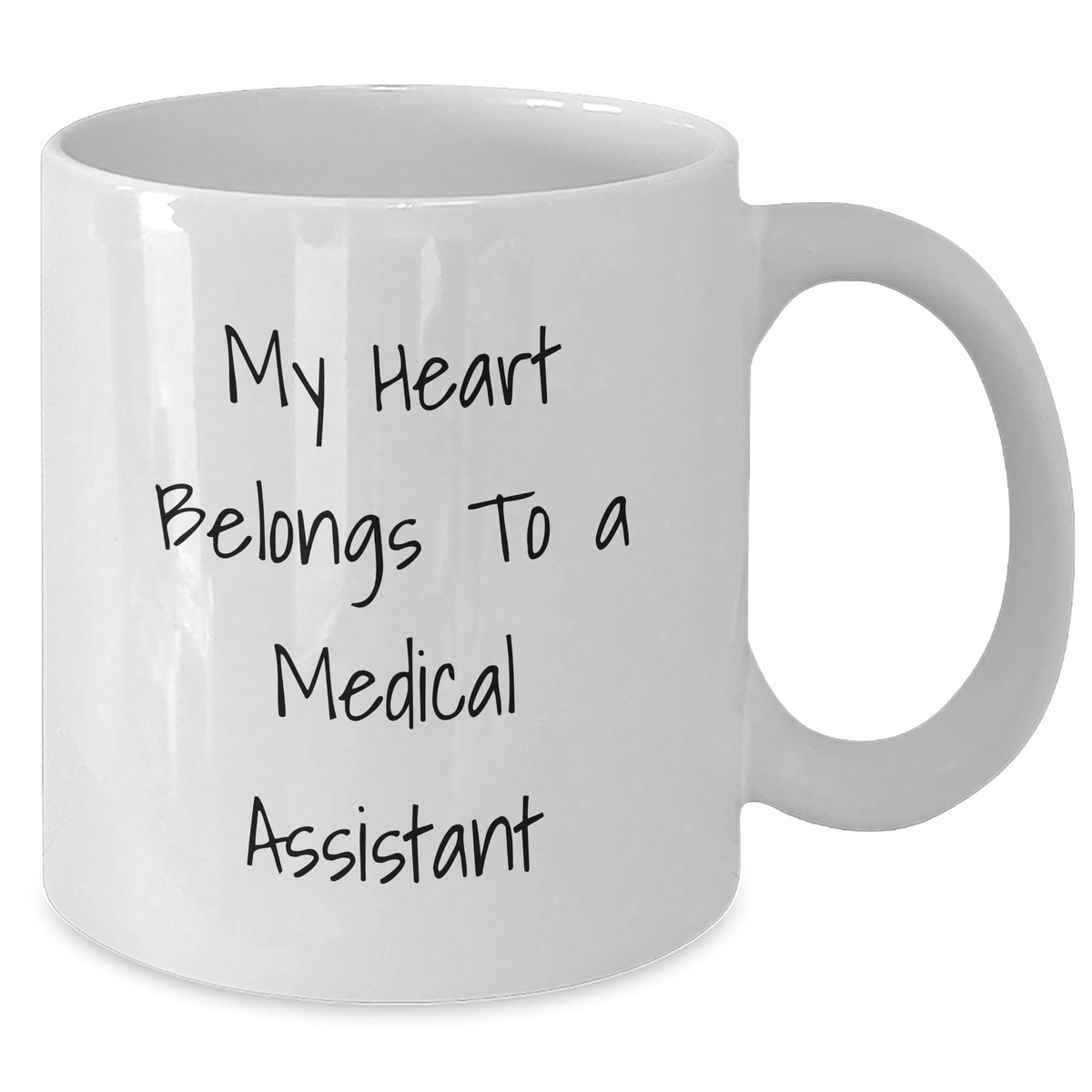Funny Medical Assistant Gifts, My Heart Belongs To A Medical Assistant White Coffee Mug, Perfect Father's Day Unique Gifts from Family to Medical Assistant - Additional