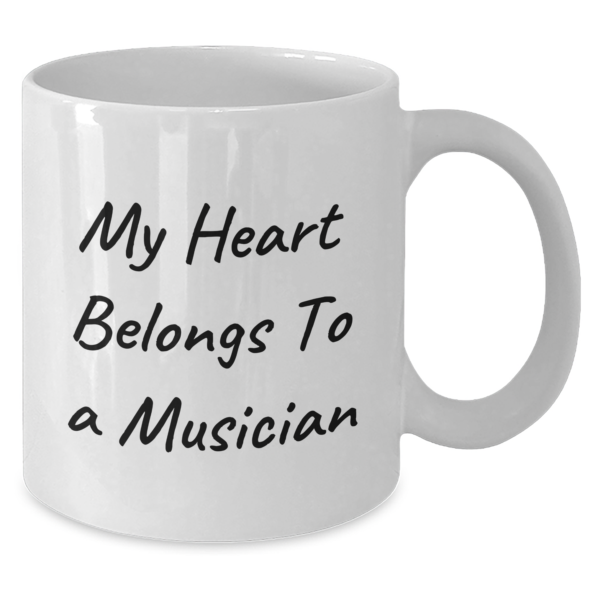 Funny Musician Gifts from Friends for Mother's Day - 'My Heart Belongs To A Musician' White Coffee Mug - Additional