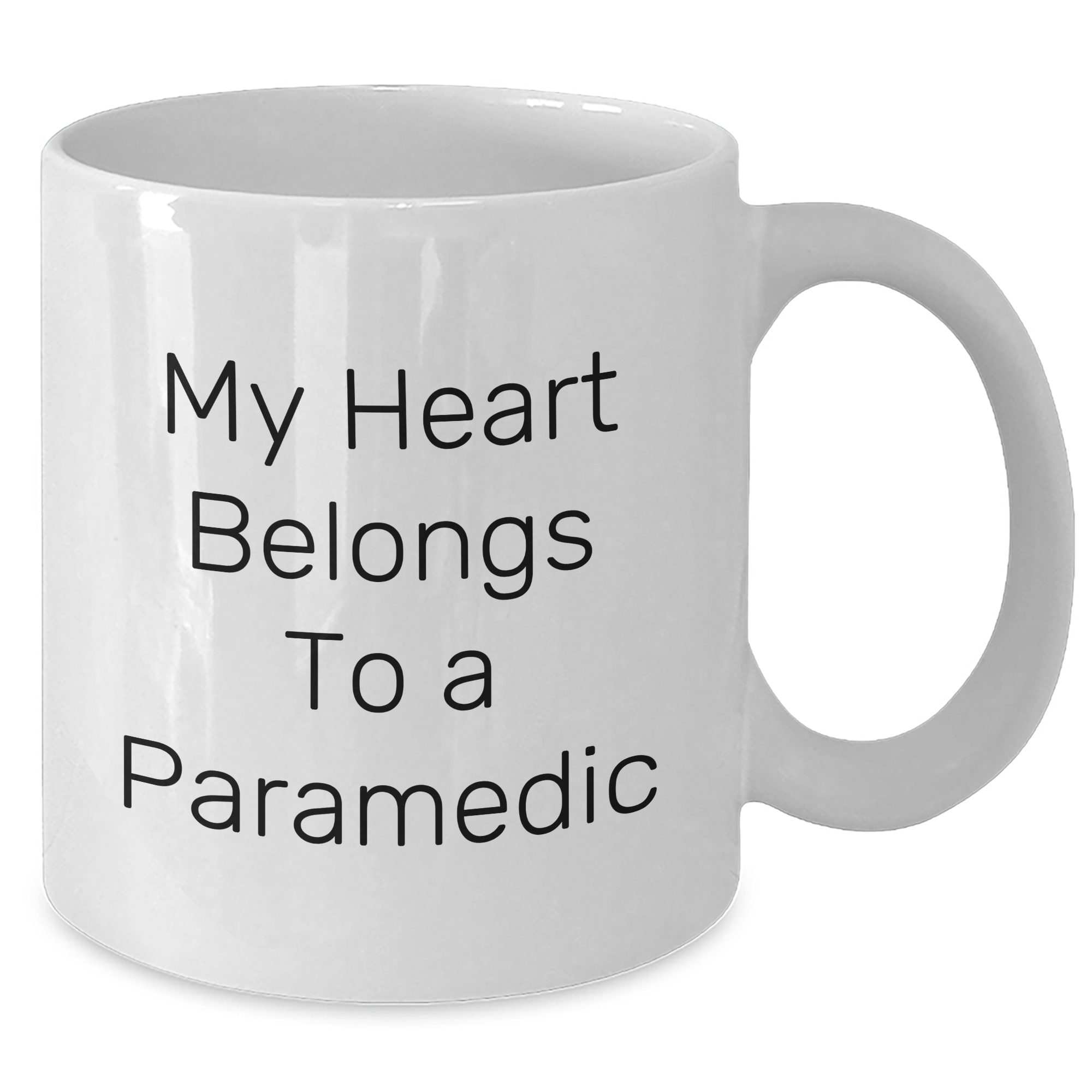 Funny Rescue Worker Gifts - My Heart Belongs To A Rescue Worker White Coffee Mug, Gifts from Men, Gifts for Rescue Workers, Father's Day Unique Gifts - Additional
