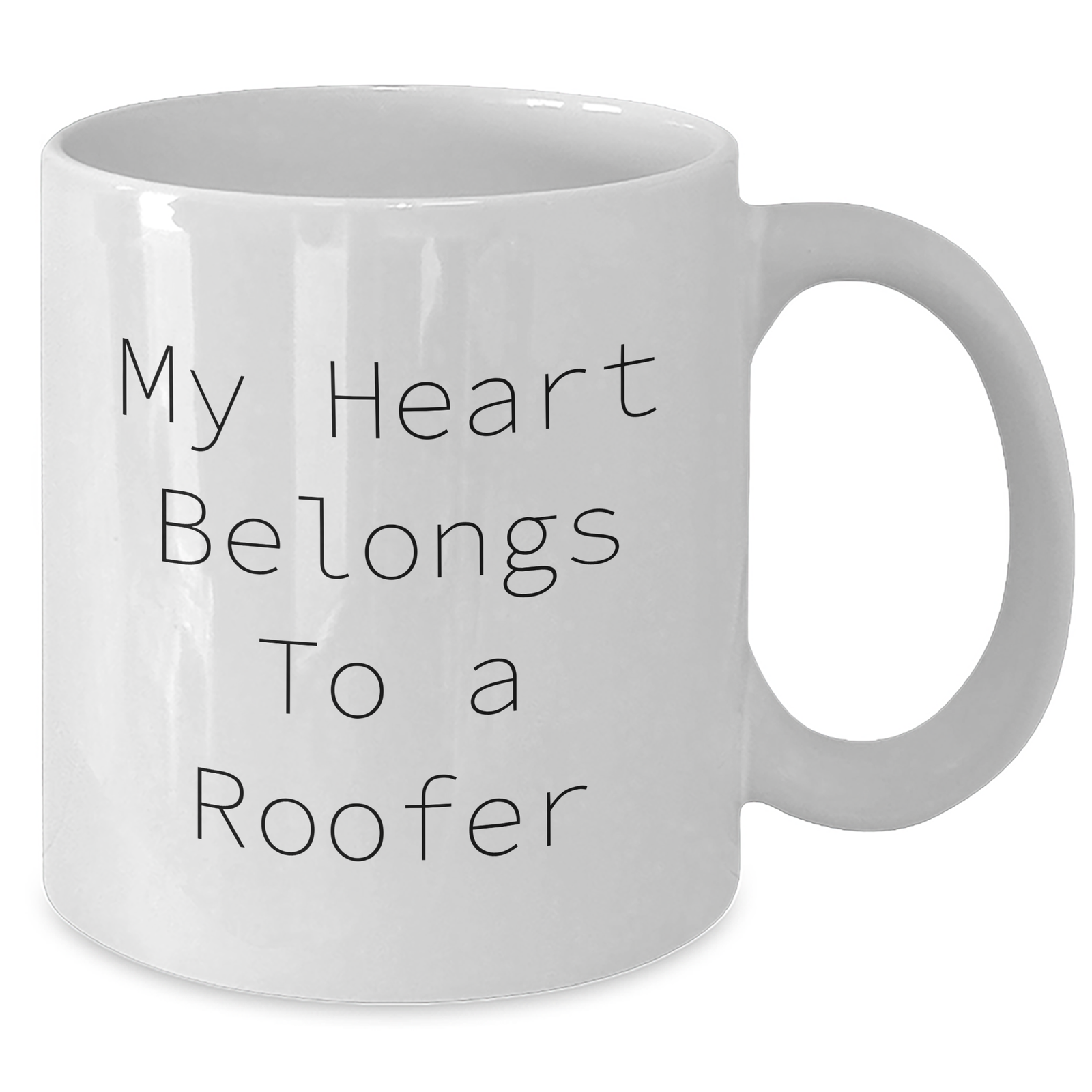 Funny Roofer Gifts, My Heart Belongs To A Roofer White Coffee Mug, Father's Day Unique Gifts from Men to Roofer - Additional