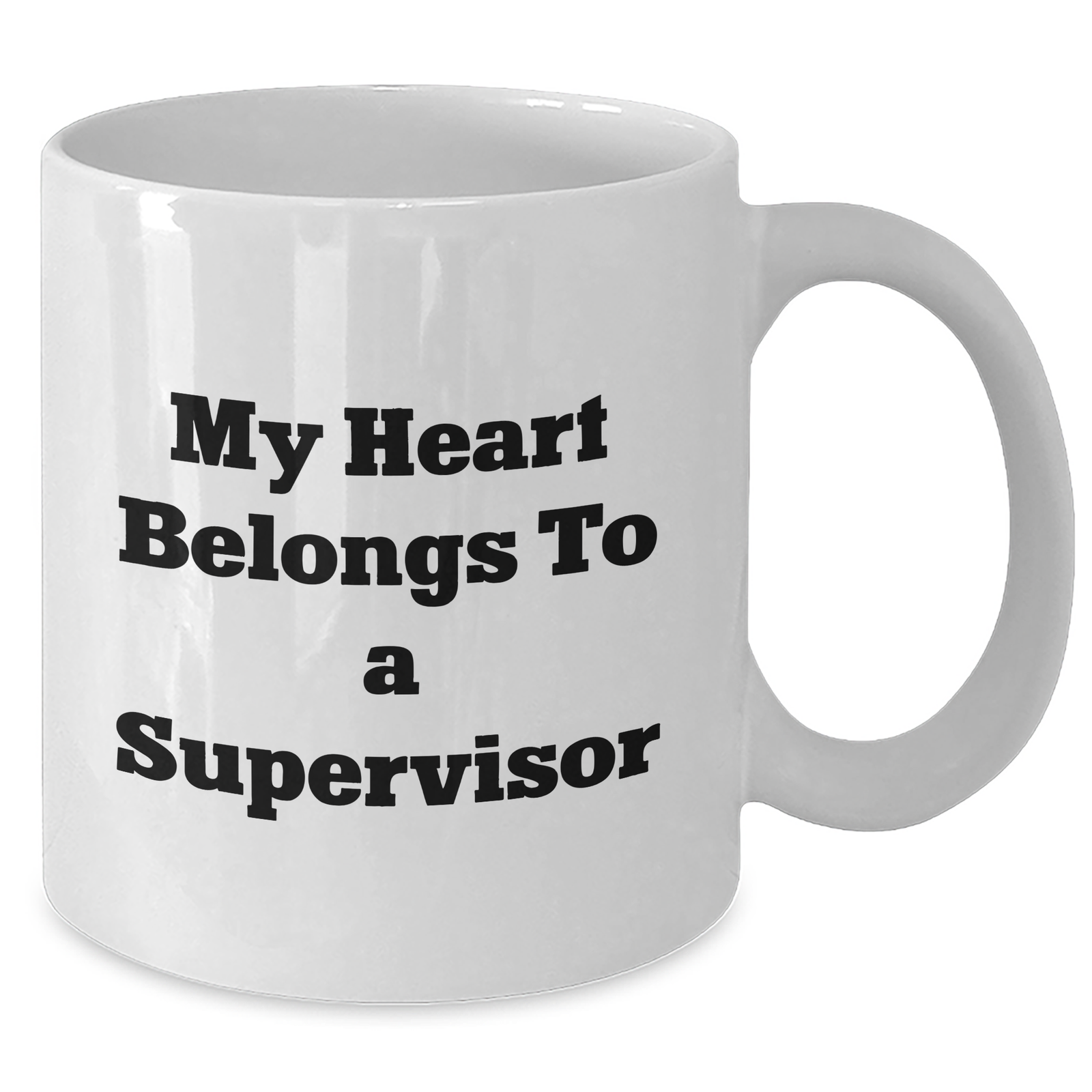 Funny Supervisor Gifts from Men, Unique My Heart Belongs To A Supervisor White Coffee Mugs for Father's Day Unique Gifts - Additional