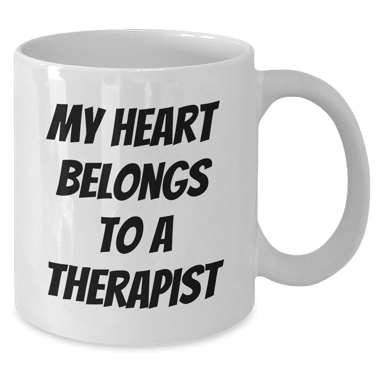 Funny Therapist Gifts for Him - 'My Heart Belongs To A Therapist' White Coffee Mug, Great Gifts from Men to Therapist on Father's Day - Additional