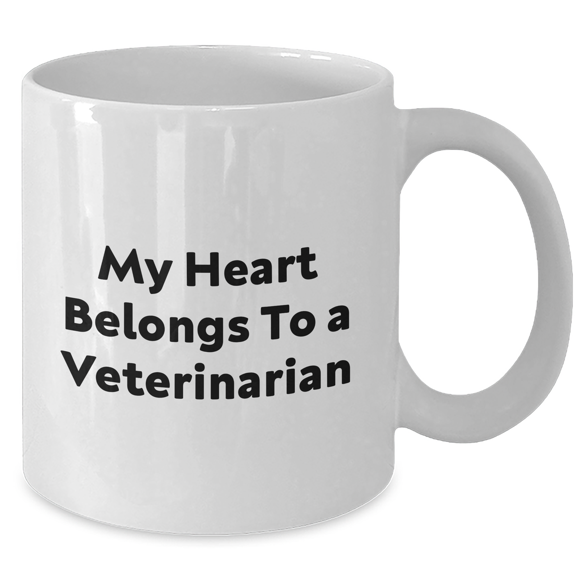 Funny Veterinarian White Coffee Mug, My Heart Belongs To A Veterinarian, Gifts from Family to Father's Day Unique, White Coffee Mug for Veterinarian - Additional