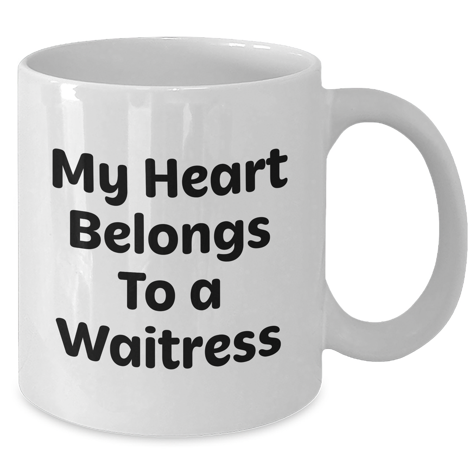 Funny Waitress Gifts from Dad to Men, Unique White Coffee Mug for Father's Day with Inspirational Quote 'My Heart Belongs To A Waitress', Gifts for Waitress Lovers - Additional