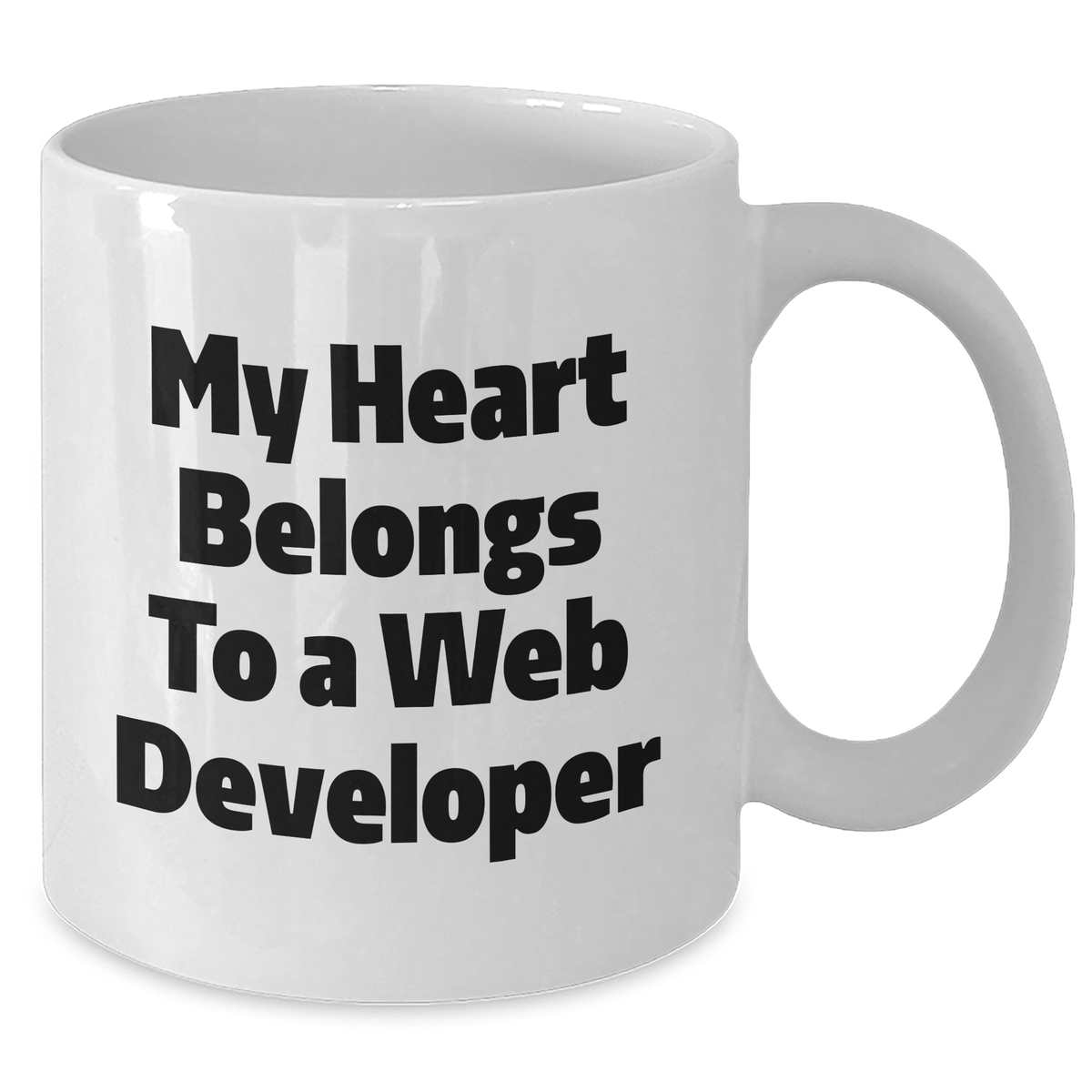 Funny Web Developer Gifts, My Heart Belongs To A Web Developer White Coffee Mug, Unique Father's Day Unique Gifts from Friends for Web Developers - Additional