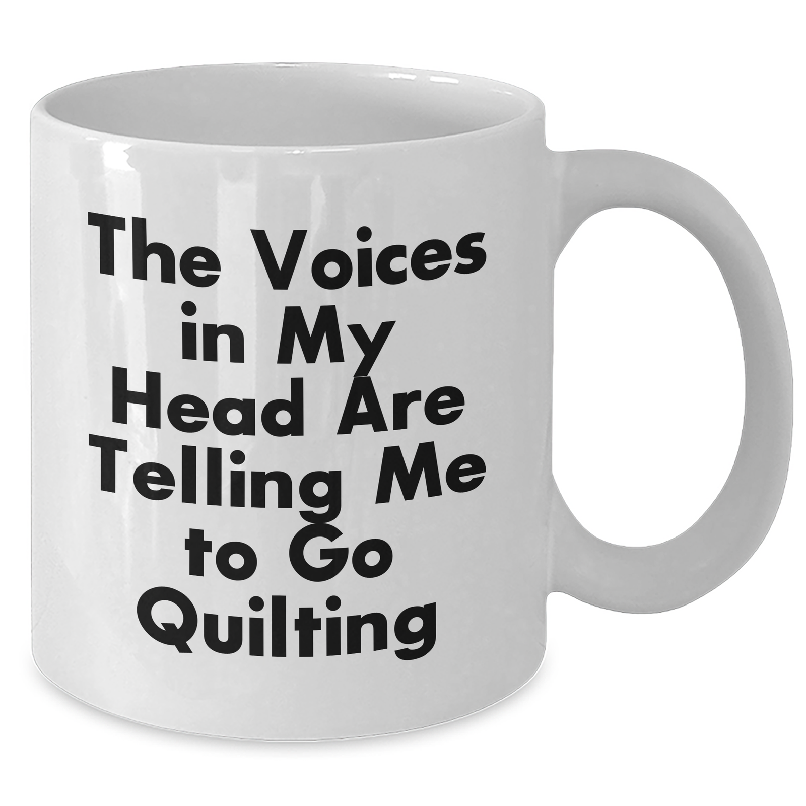 Quilting Inspiration Gifts for Men - Funny White Coffee Mug - 'The Voices In My Head Are Telling Me To Go Quilting' - Gifts from Family, Gifts for Quilting Enthusiasts - Additional