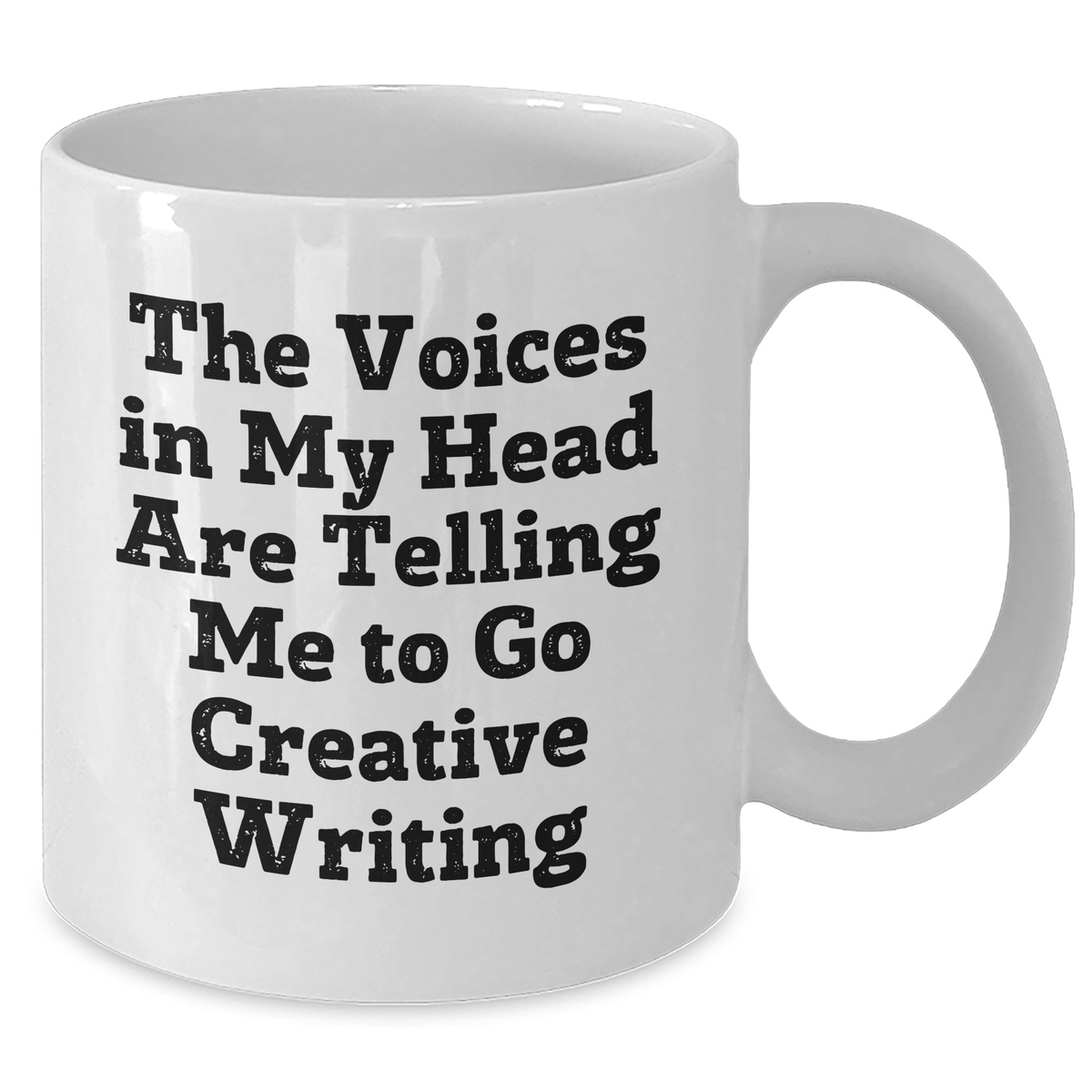 Funny Creative Writing Gifts for Him from Dad - The Voices In My Head Are Telling Me To Go - White Coffee Mug, 11oz or 15oz, Ceramic, Father's Day Unique Gifts - Additional