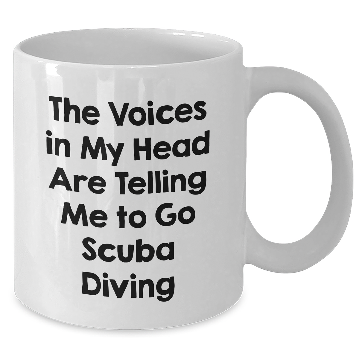 Scuba Diving Humor Gifts from Men for Scuba Diving Enthusiasts Funny White Coffee Mug, Voice in Head Telling Me to Go Scuba Diving, Father's Day Unique Gifts - Additional