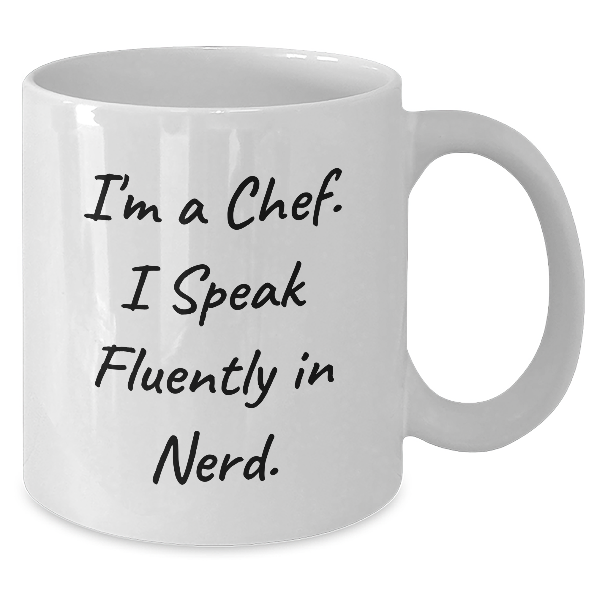 Funny Chef Gifts, I'm A Chef. I Speak Fluently In genius., White Coffee Mugs for Father's Day from Men to Chef Friends - Additional
