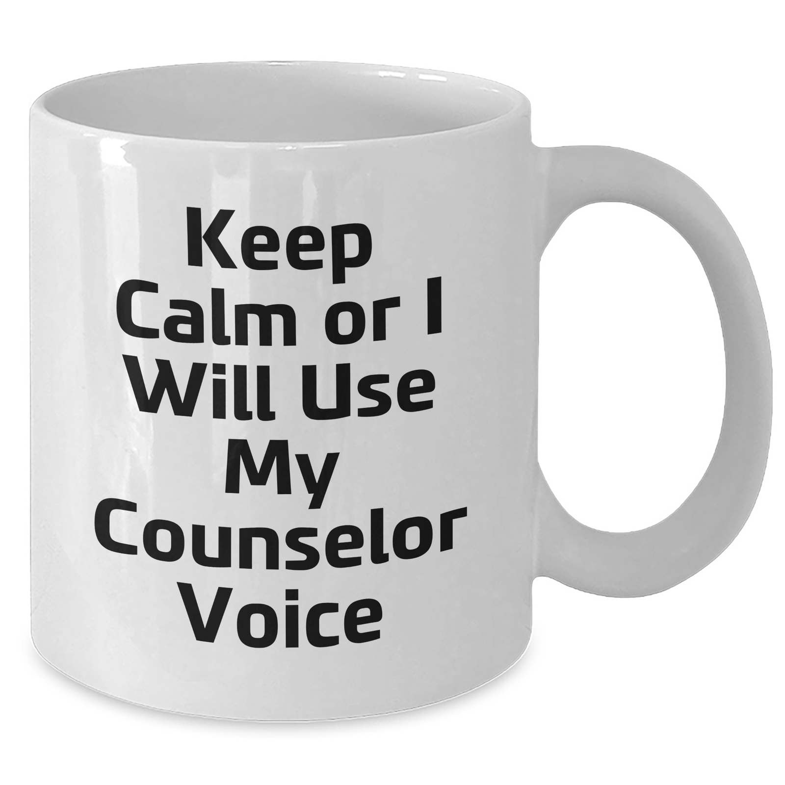 Funny Counselor Gifts for Men from Friends - Keep Calm Or I Will Use My Counselor Voice, White Coffee Mug, Father's Day Unique Gifts - Additional