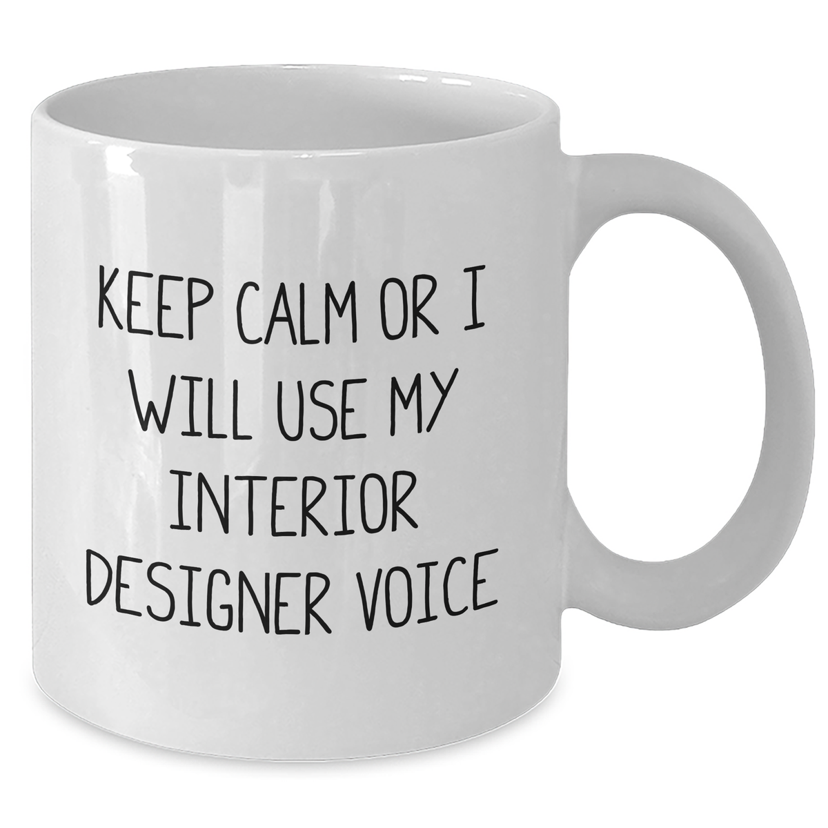 Funny Interior Designer Gifts from Mom, 'Keep Calm Or I Will Use My Interior Designer Voice' White Coffee Mug for Interior Designer, Mother's Day Unique Gifts - Additional