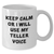 Teller Gifts from Men - Funny White Coffee Mug for Teller Enthusiasts, Mother's Day Unique Gifts for Her, 'Keep Calm Or I Will Use My Teller Voice' Quote - Additional