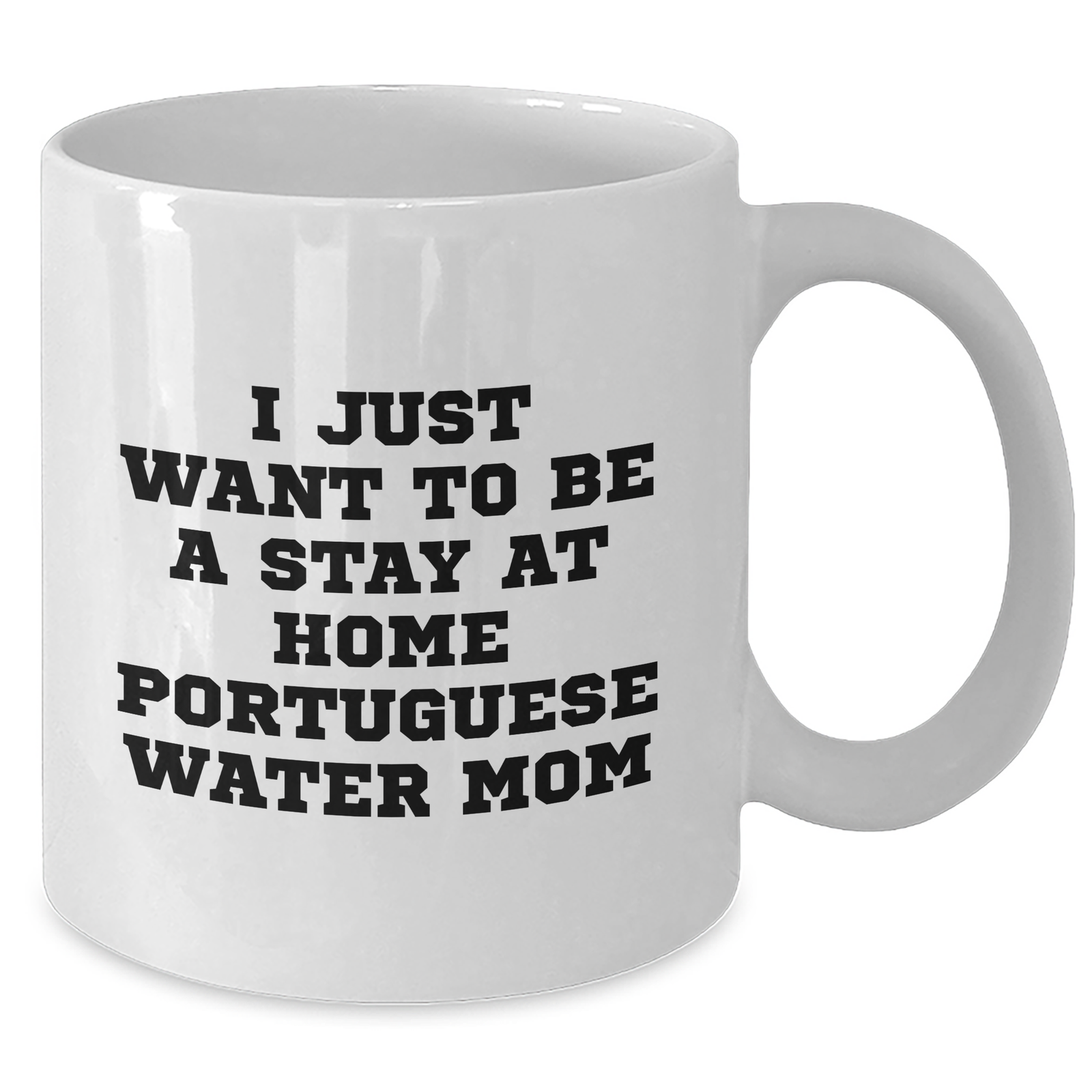 Portuguese Water Dog Mom's Funny White Coffee Mug, Gifts from Mom to Dad, I Just Want To Be A Stay At Home Portuguese Water Mom, Father's Day Unique Gifts for Portuguese Water Dog Lovers - Additional