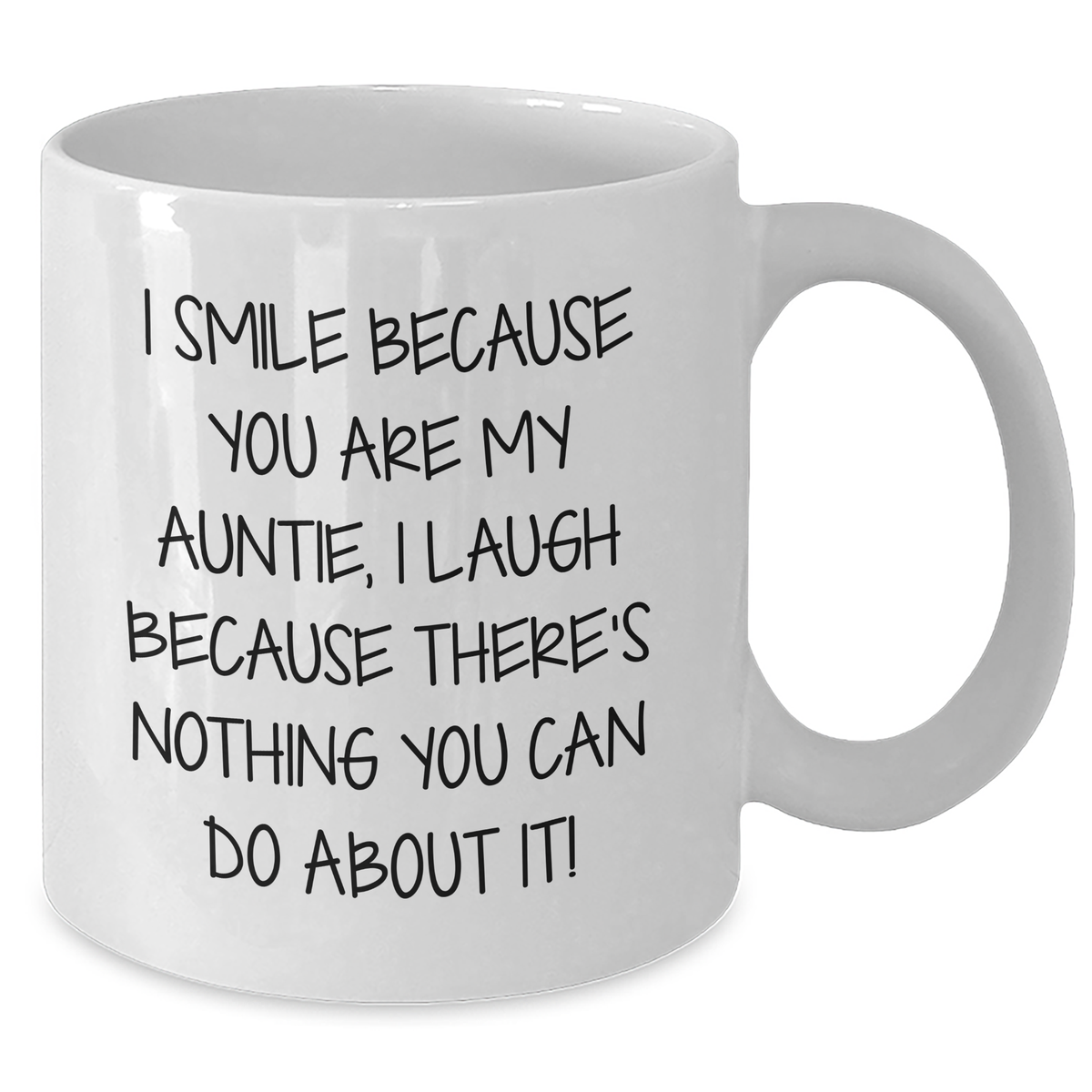 Auntie Gifts from Family - I Smile Because You Are My Auntie, Funny White Coffee Mug for Mother's Day - Additional