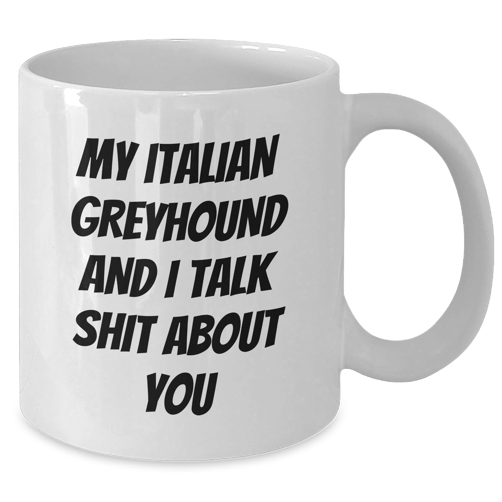 Funny Italian Greyhound Dog Gifts for Mom - 'My Italian Greyhound And I Talk Shit About You' White Coffee Mug from Friends, Family, or Coworkers on Mother's Day - Additional