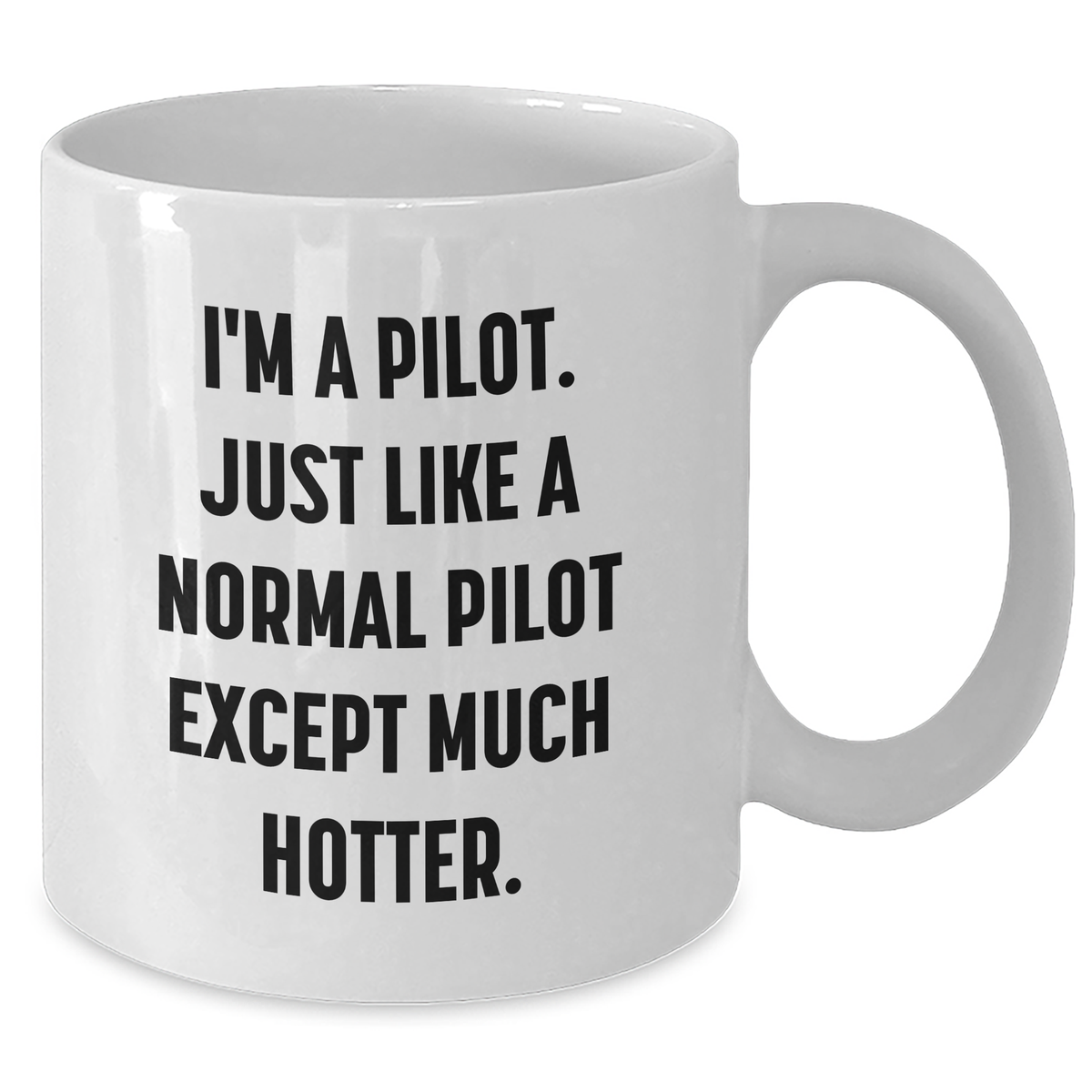 Pilot Humor Gifts for Men from Friends, Funny White Coffee Mug for Him on Graduation, I'm A Pilot. Just Like A Normal Pilot Except Much Hotter. - Additional