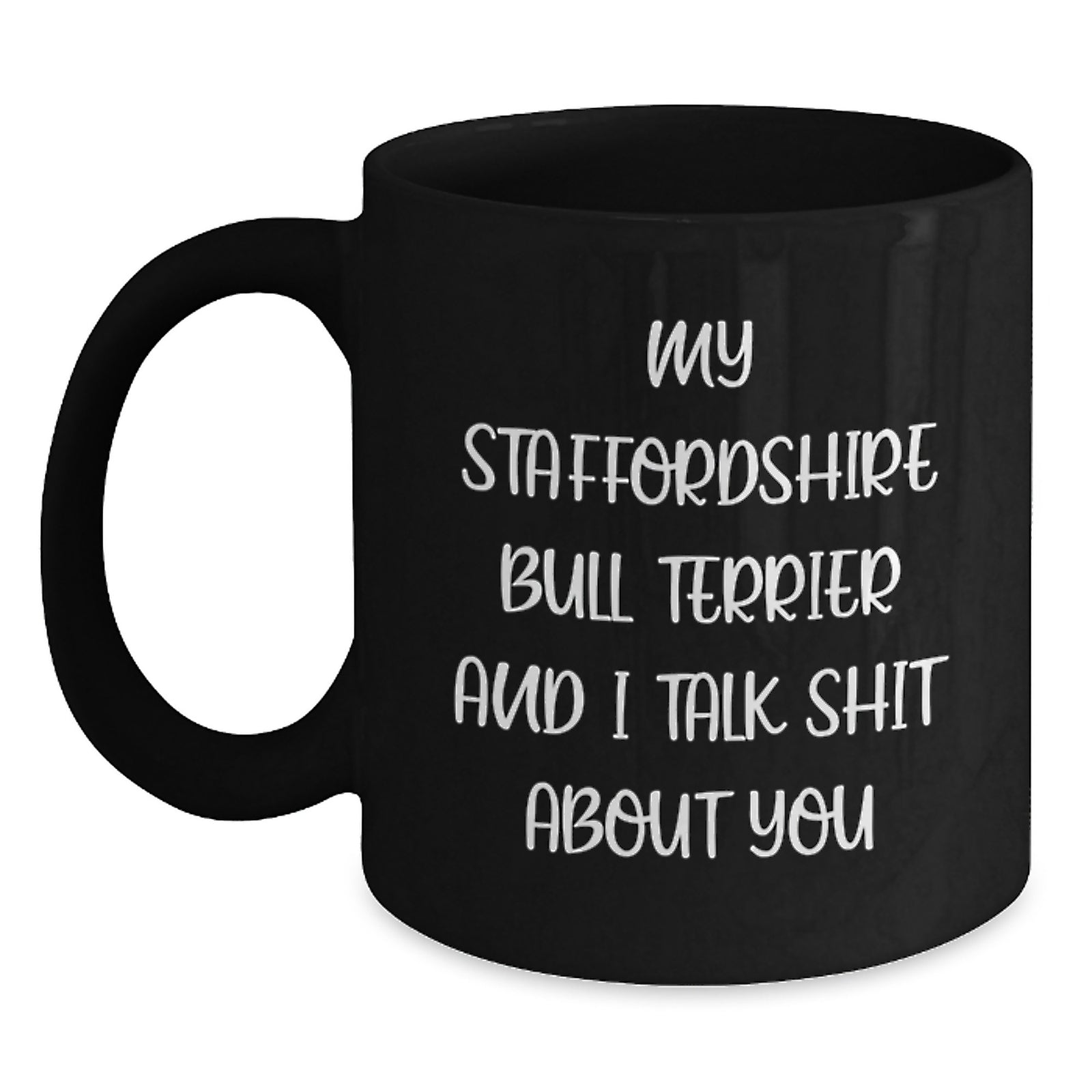 Staffordshire Bull Terrier Keepsake Black Coffee Mug Him a Birthday Gift - Main