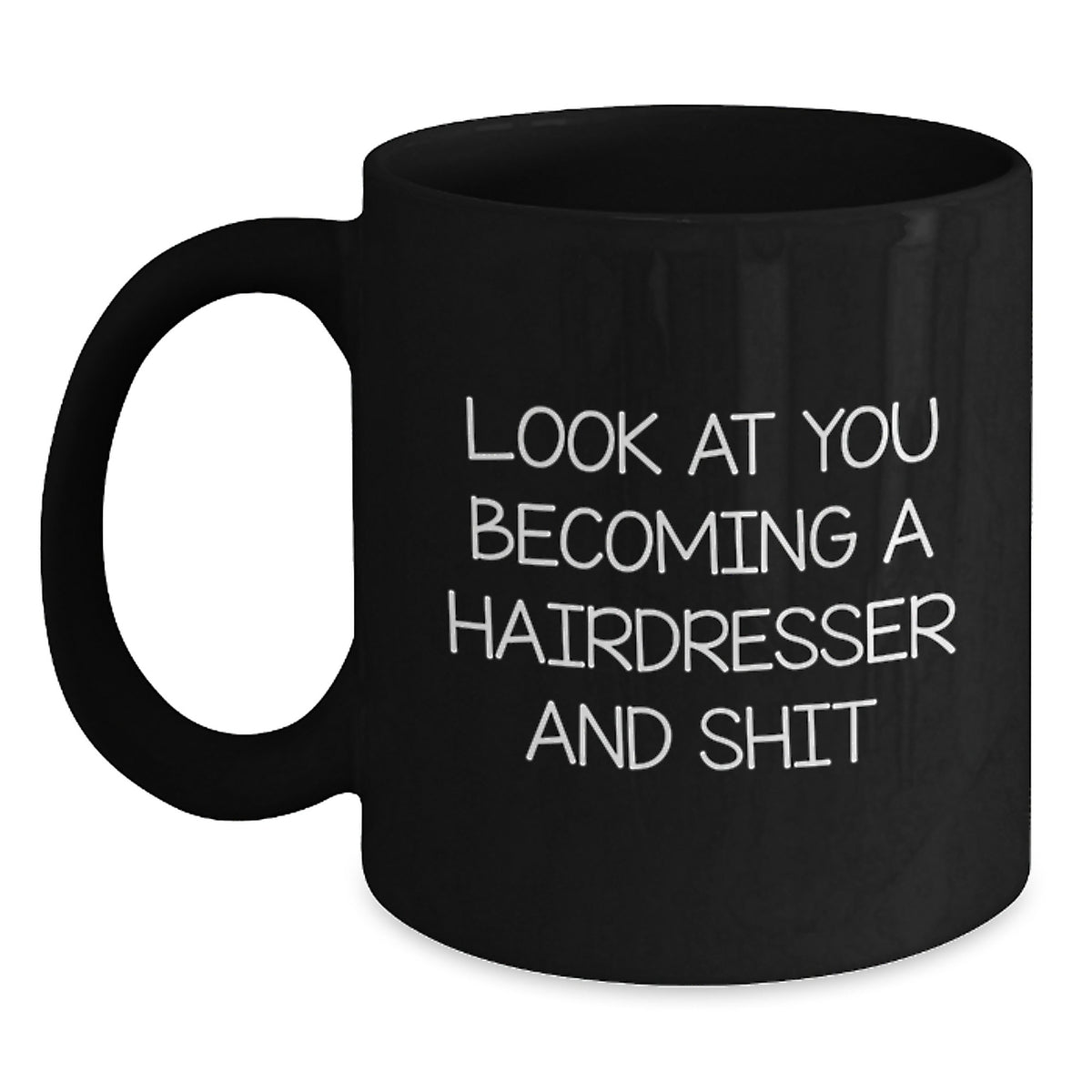 Birthday Gift for Her Hairdresser Black Coffee Mug Present - Main