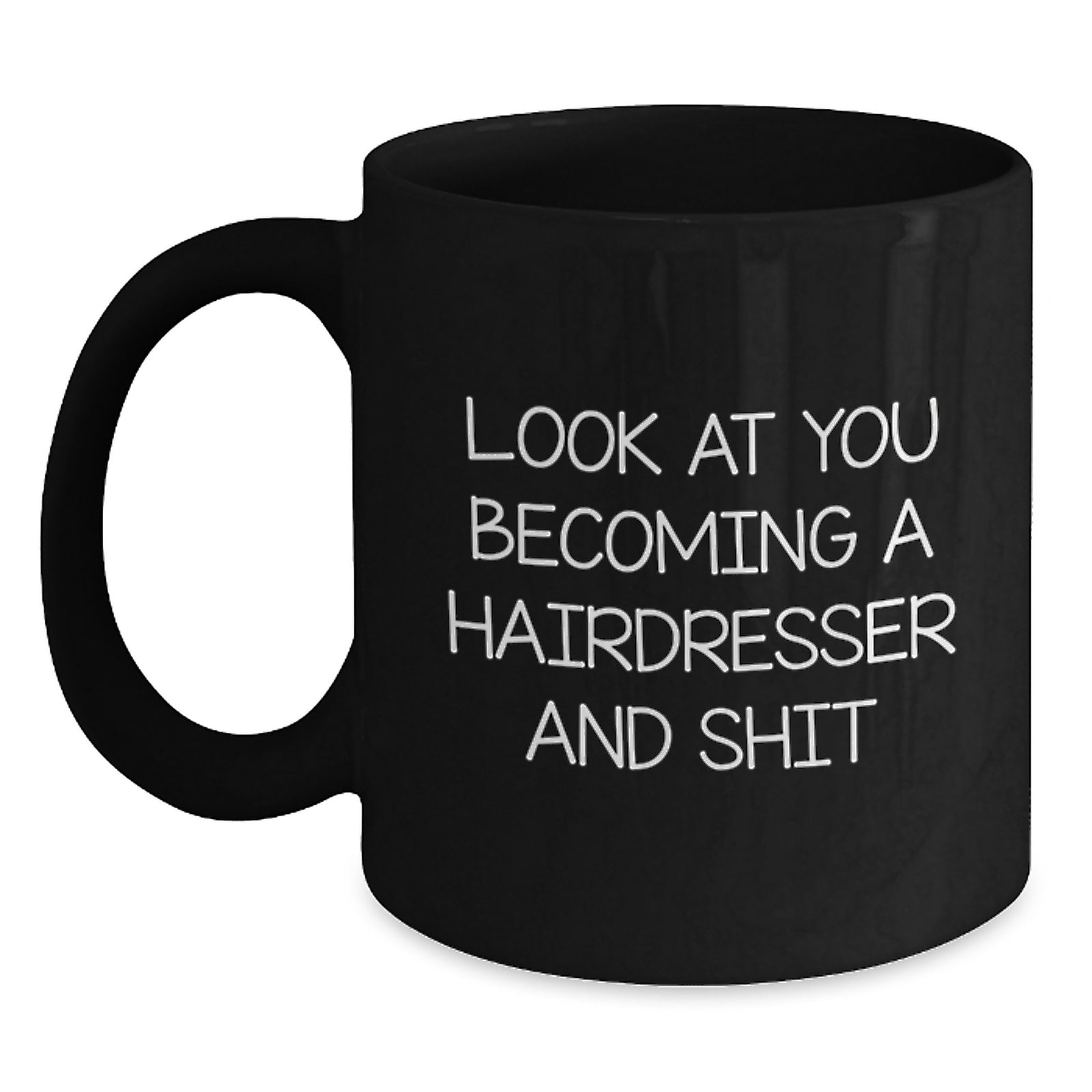 Birthday Gift for Her Hairdresser Black Coffee Mug Present - Main