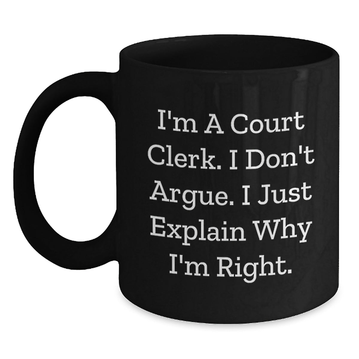 Court Clerk Keepsake Black Coffee Mug for Him Birthday Gift - Main