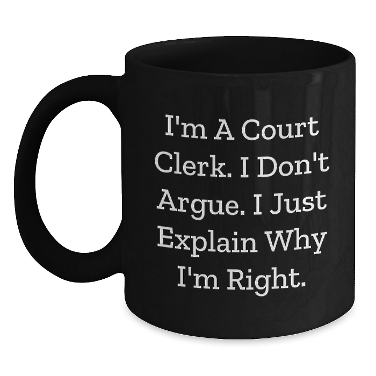 Court Clerk Keepsake Black Coffee Mug for Him Birthday Gift - Main
