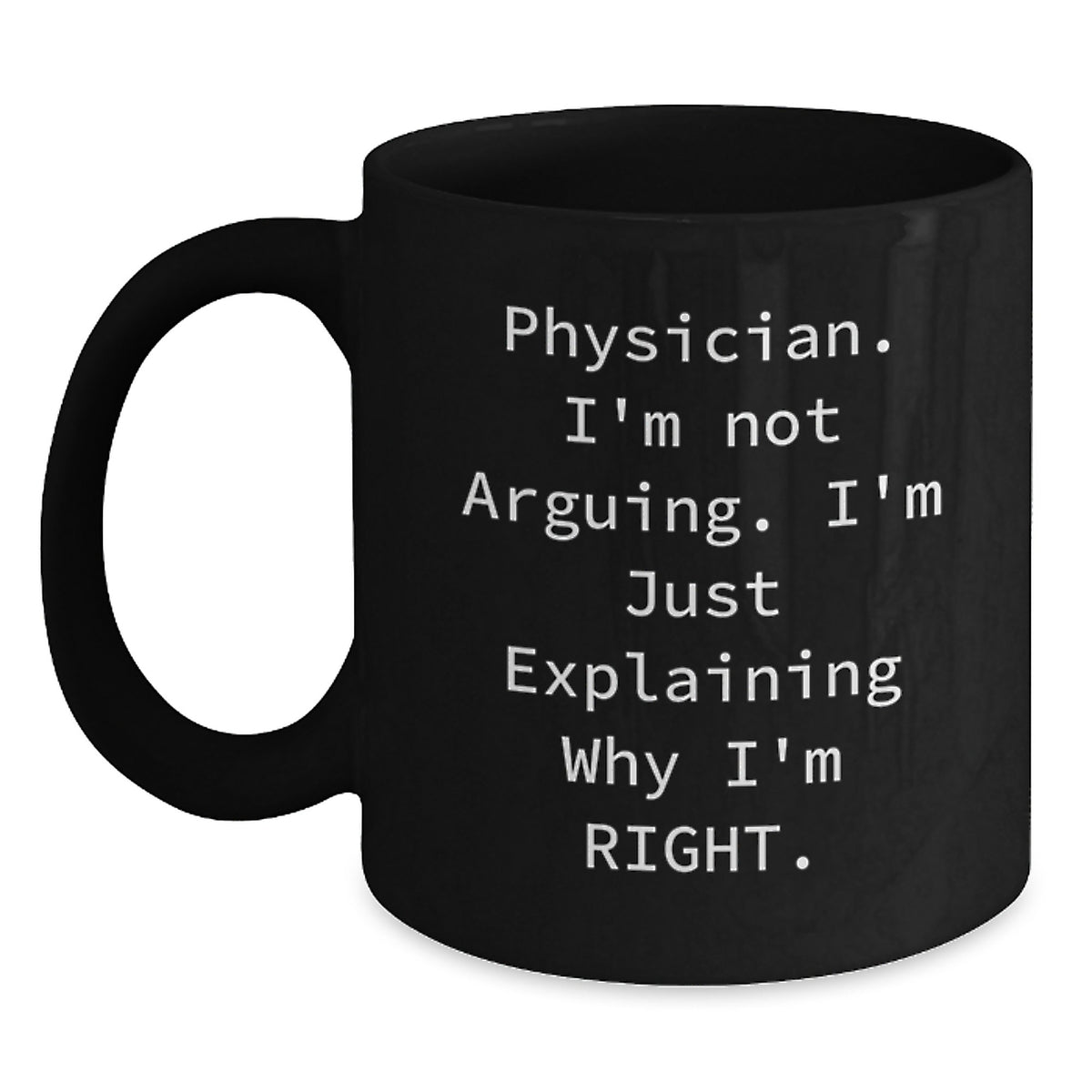 Birthday Gift Black Coffee Mug for Her Physician Keepsake - Main