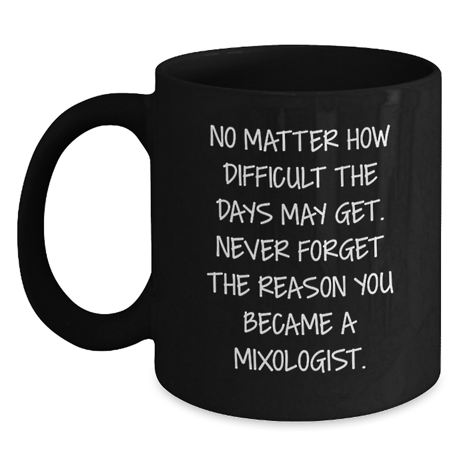 Funny Mixologist Gifts from Friends on Valentine's - Black Coffee Mug - Never Forget the Reason You Became a Mixologist - - Main