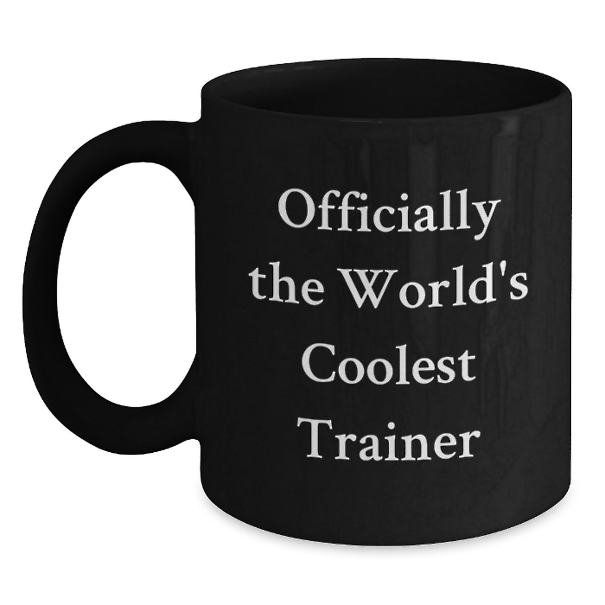 Funny Trainer Gifts from Friends, Graduation Unique Gifts for Men, Black Coffee Mug with Officially the World's Coolest Trainer Quote - Main