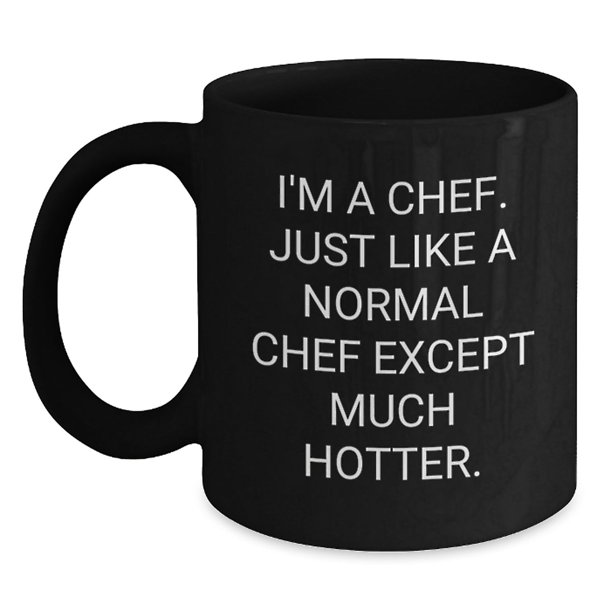 Funny Chef Gifts from Friends or Family - Black Coffee Mug for the Hot Chef in Your Life, Christmas Unique Presents for Chef Men or Women - Main