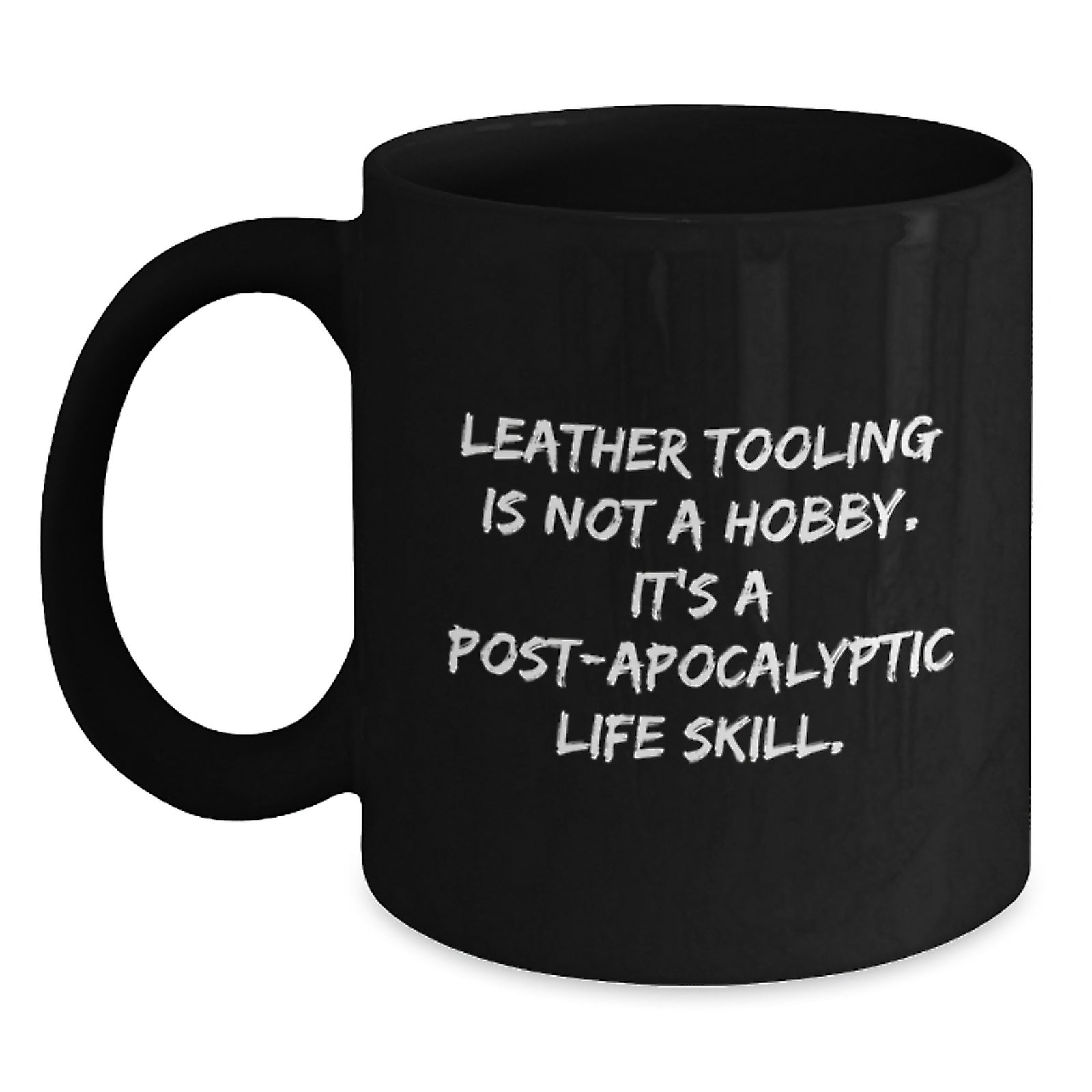 Leather Tooling Enthusiasts Gifts, Funny Quotes Black Coffee Mugs, Birthday Unique Gifts from Friends to Leather Tooling Men, Women, Coworkers, Family - Main