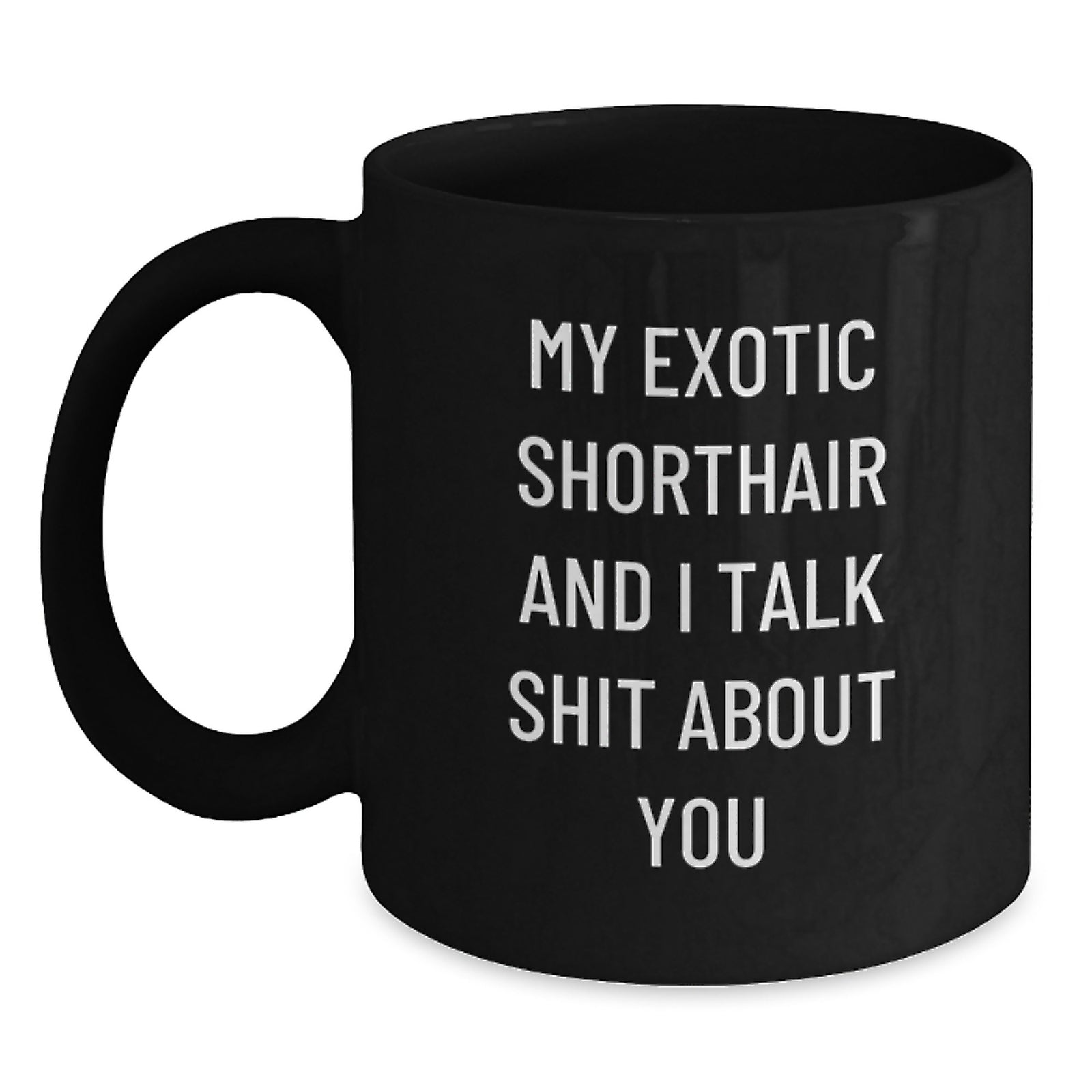 Funny Exotic Shorthair Cat Lover Gifts from Friends to Exotic Shorthair Cat Owners Black Coffee Mug for Graduation Unique - Main