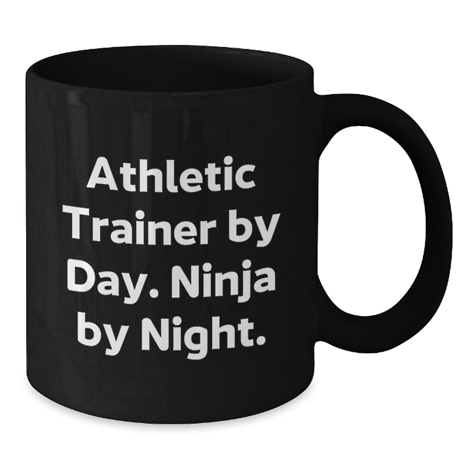 Funny Quotes for Athletic Trainer Gifts from Friends and Family, Unique Graduation Unique Gifts for Men, Black Coffee Mugs with Inspirational Quote 'Athletic Trainer By Day. Ninja By Night.' - Additional