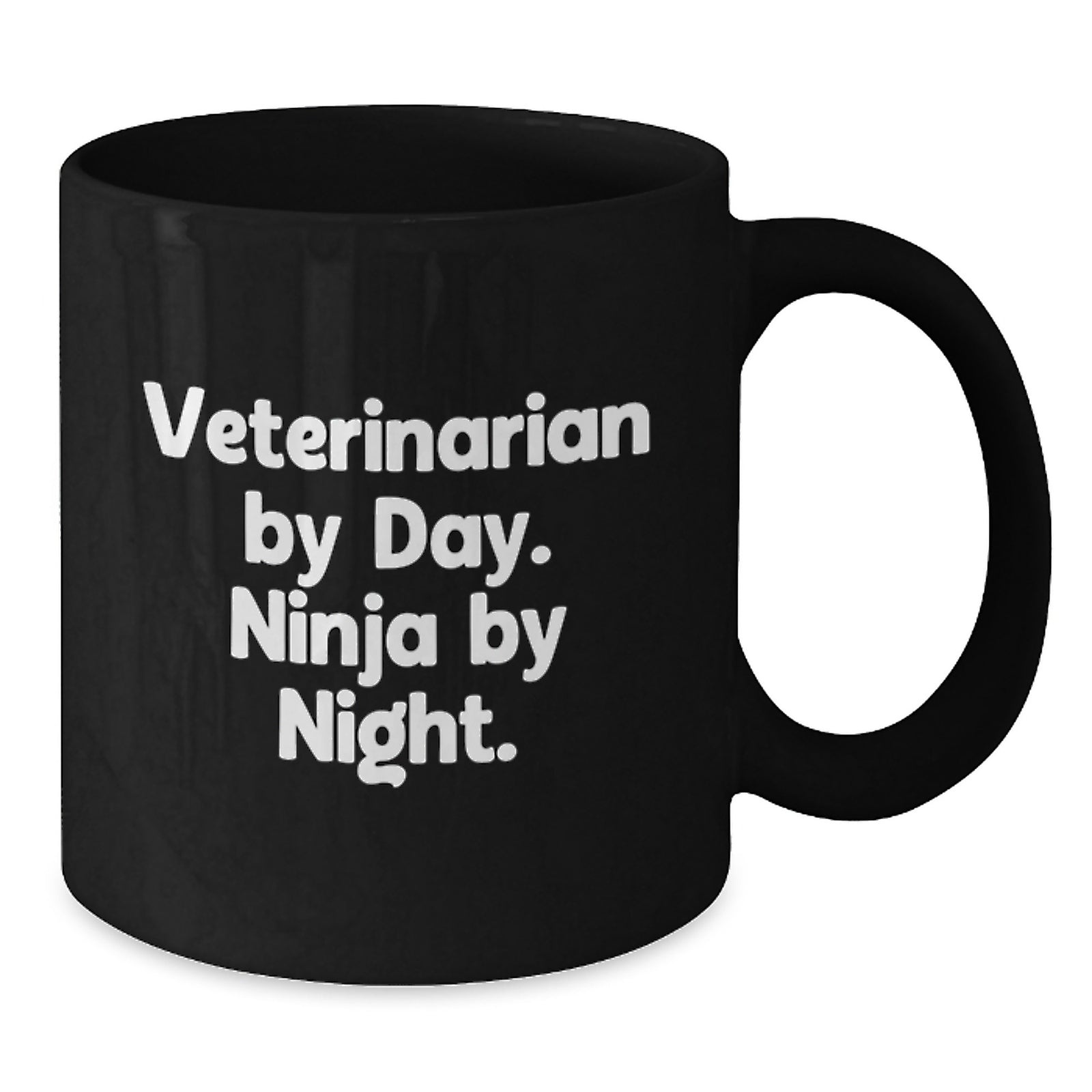 Funny Veterinarian By Day Ninja By Night Gifts for Men Women Friends Family Black Coffee Mug - Additional