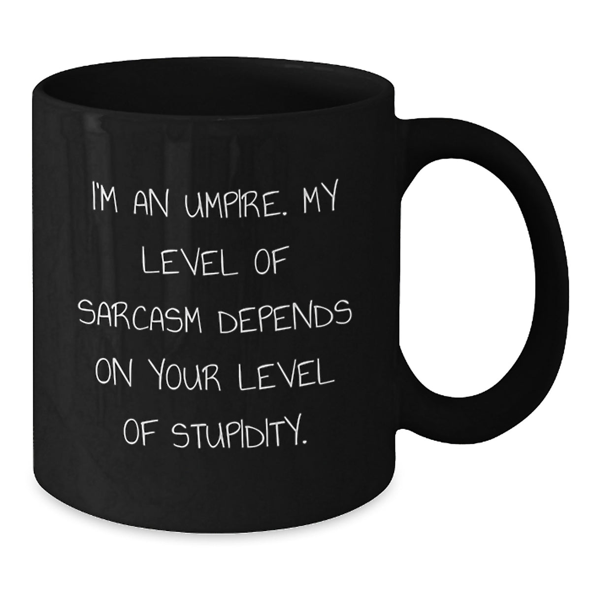 Funny Umpire Gifts from Friends for Valentine's Unique Black Coffee Mugs with I'm An Umpire My Level Of Sarcasm Depends On Your Level Of Stupidity Quote - Additional
