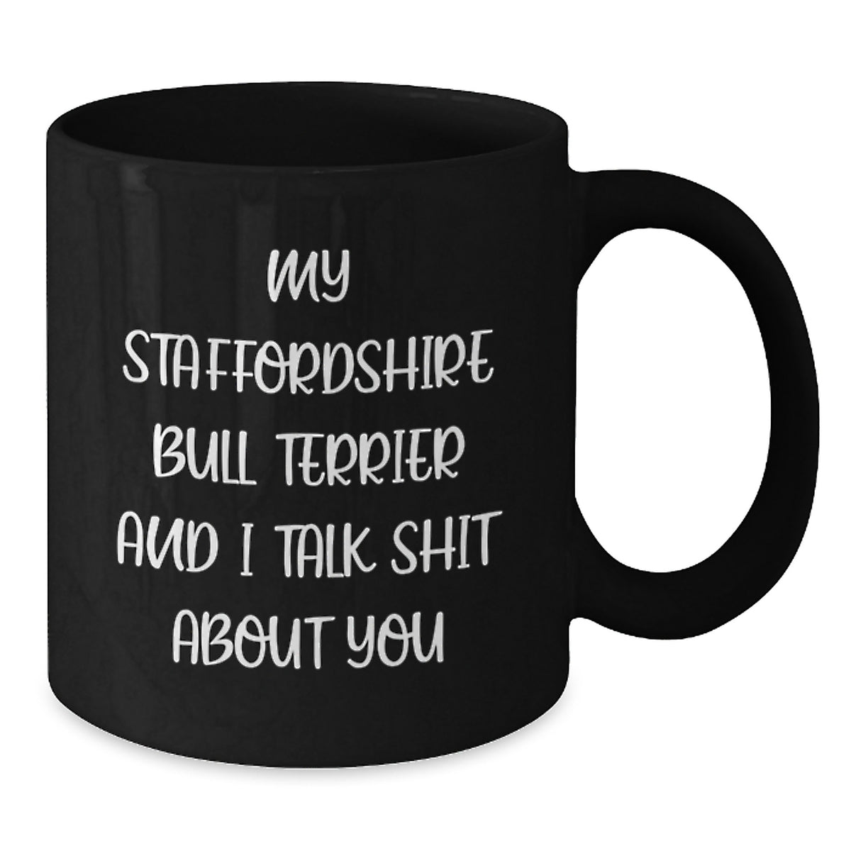 Staffordshire Bull Terrier Keepsake Black Coffee Mug Him a Birthday Gift - Additional