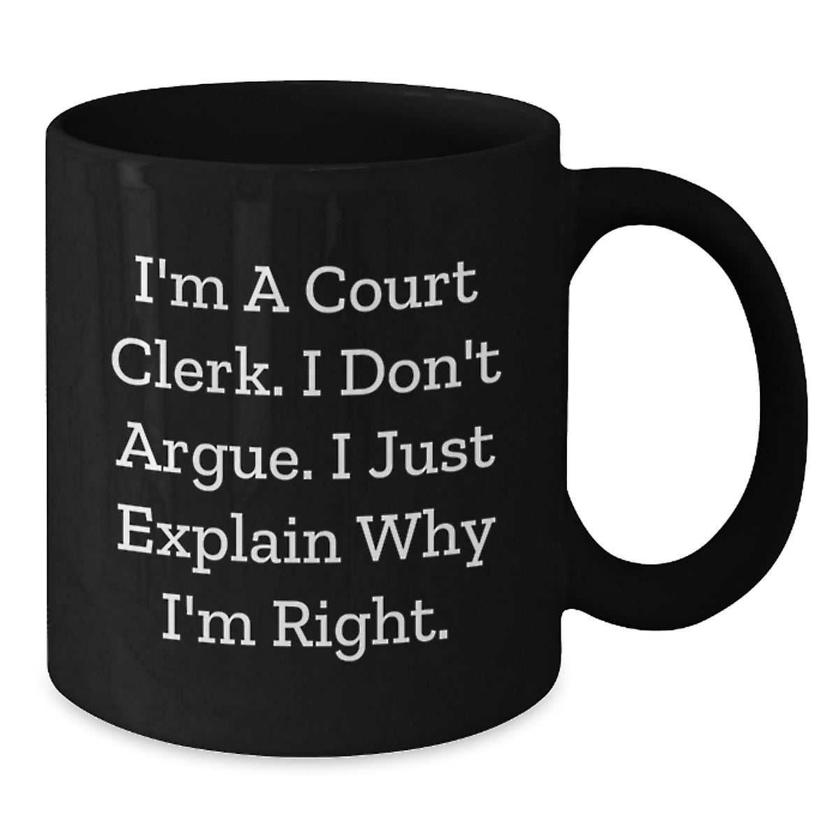 Court Clerk Keepsake Black Coffee Mug for Him Birthday Gift - Additional