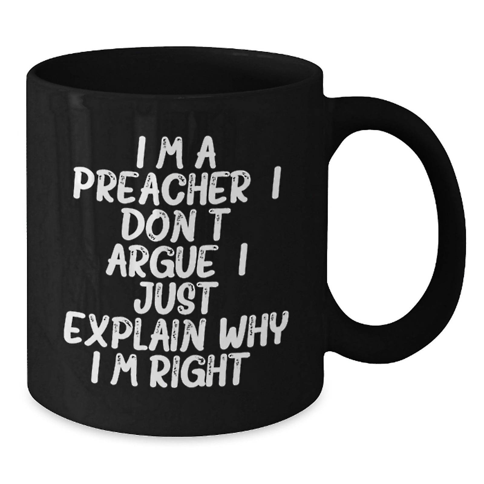 Birthday Gift Preacher Black Coffee Mug Present for Her – Keepsake - Additional