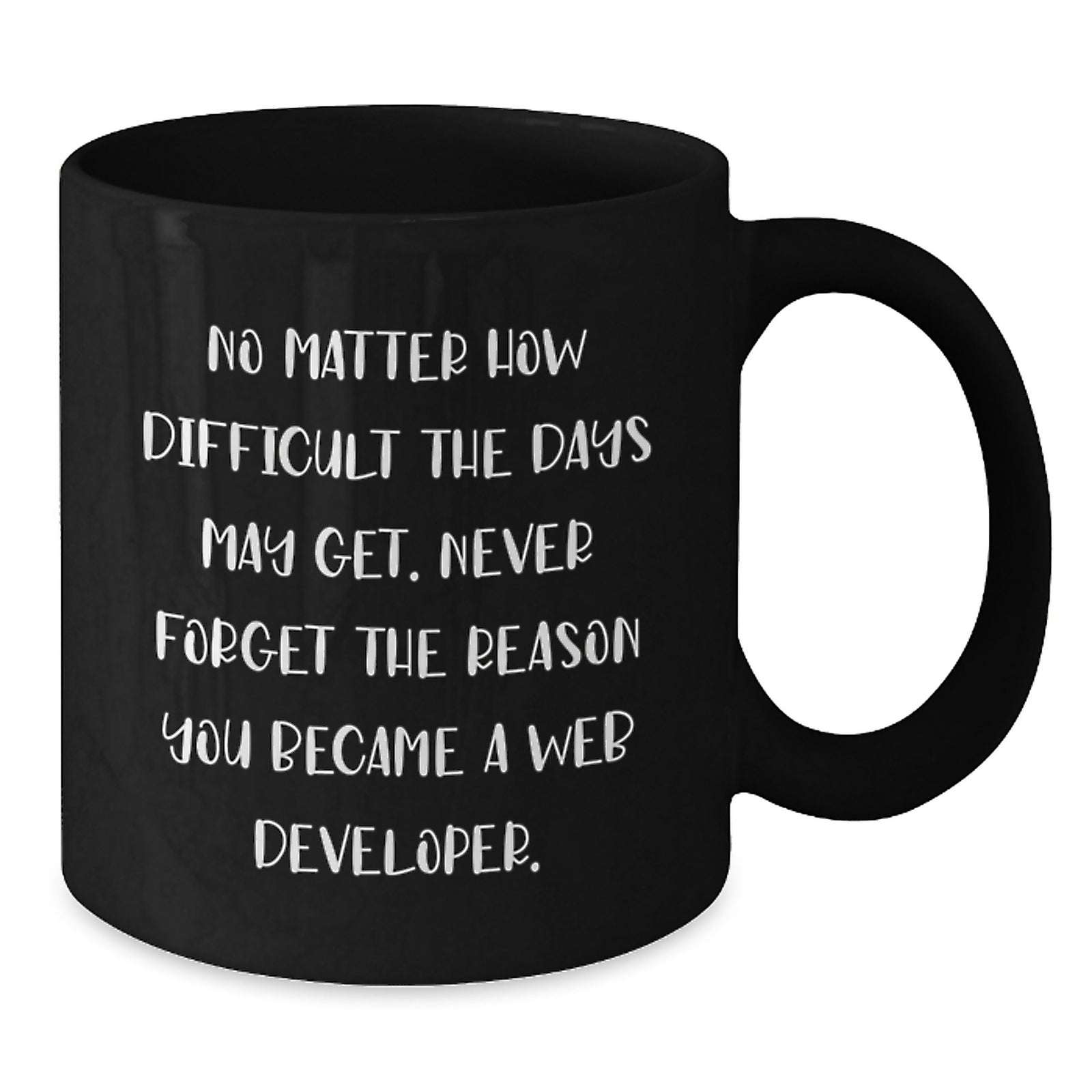 Gifts from Family to Web Developer Friends - Inspirational Black Coffee Mug for Graduation, Never Forget The Reason You Became A Web Developer. - Additional