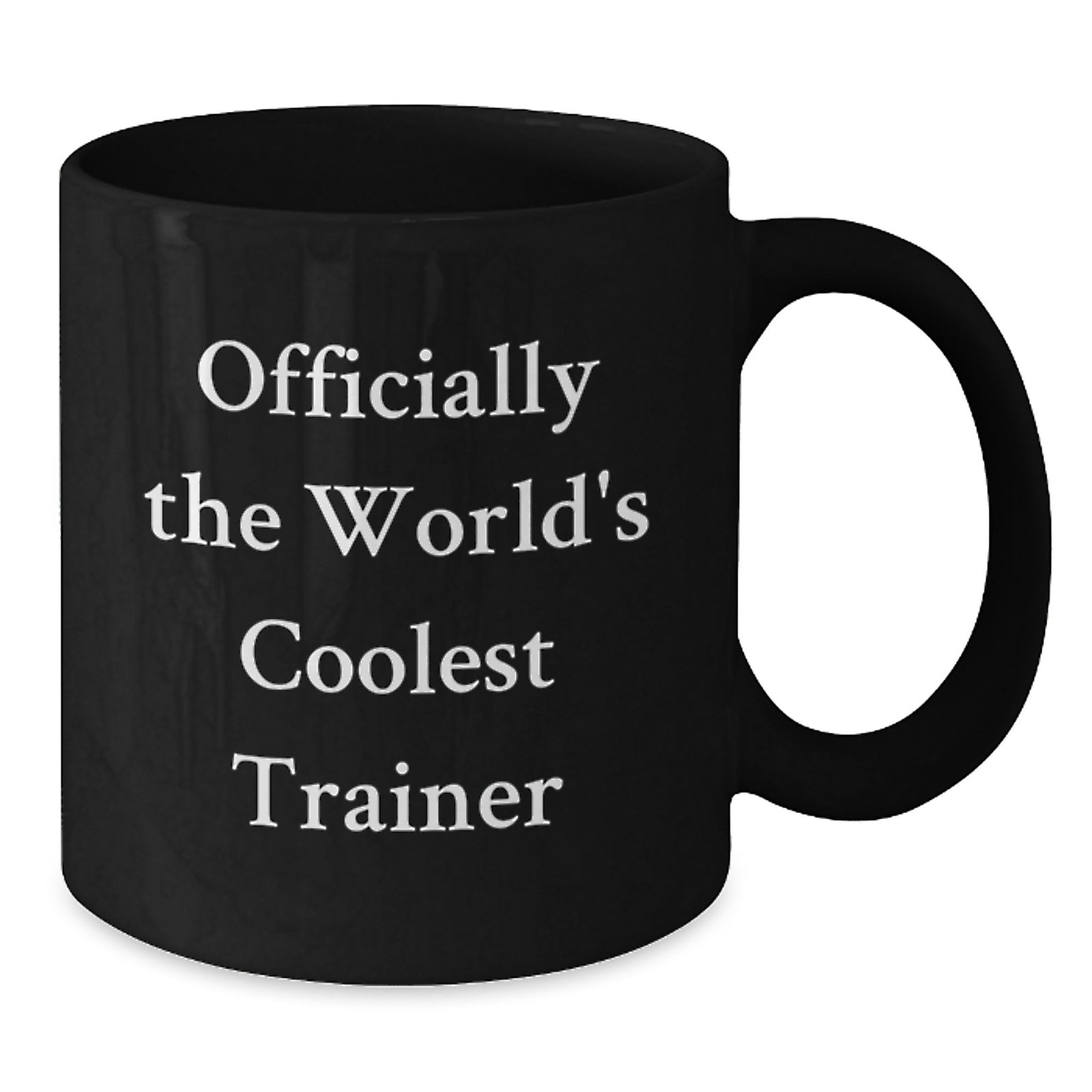 Funny Trainer Gifts from Friends, Graduation Unique Gifts for Men, Black Coffee Mug with Officially the World's Coolest Trainer Quote - Additional