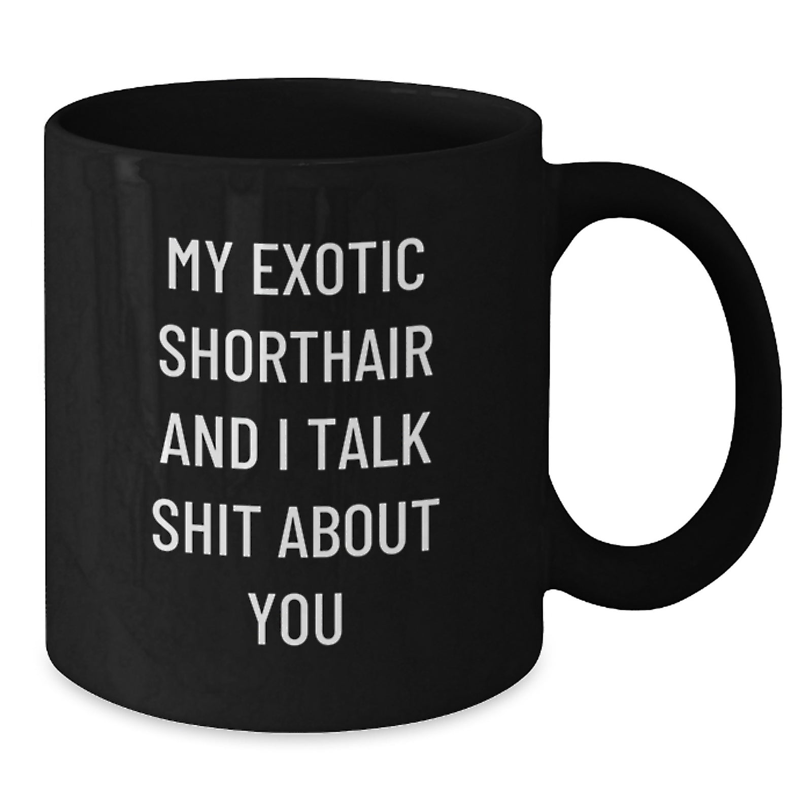 Funny Exotic Shorthair Cat Lover Gifts from Friends to Exotic Shorthair Cat Owners Black Coffee Mug for Graduation Unique - Additional