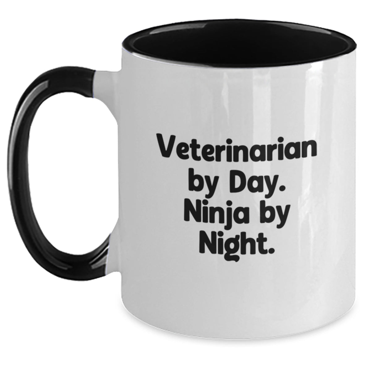 Funny Veterinarian Gifts for Men, Women, Friends, Coworkers, Family from Veterinarian By Day. Ninja By Night. Two Tone Coffee Mug, Graduation Unique Gifts - Main