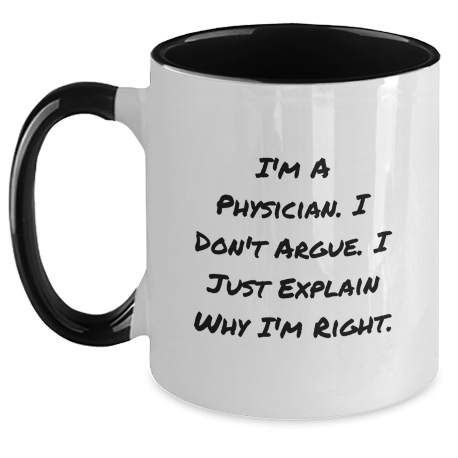 Funny Gifts from Men for Physicians, Two Tone Coffee Mug, Valentine's Unique Gifts from Family - Main