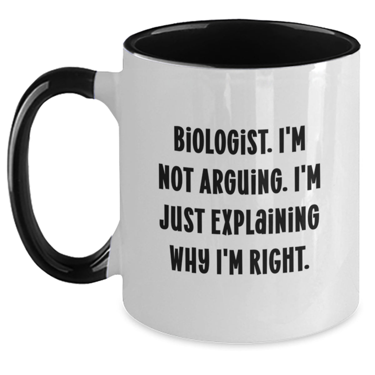 Christmas Gift for Her - Assertive Biologist Two Tone Coffee Mug Present - Main