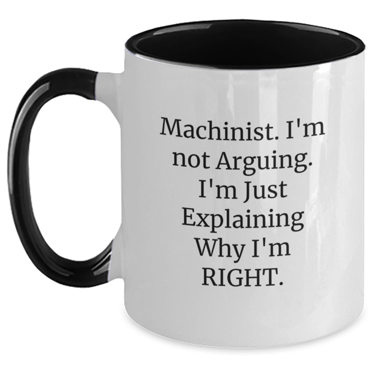Funny Machinist Gifts from Family, Graduation Unique Gifts for Machinist Friends, Two Tone Coffee Mug - Main