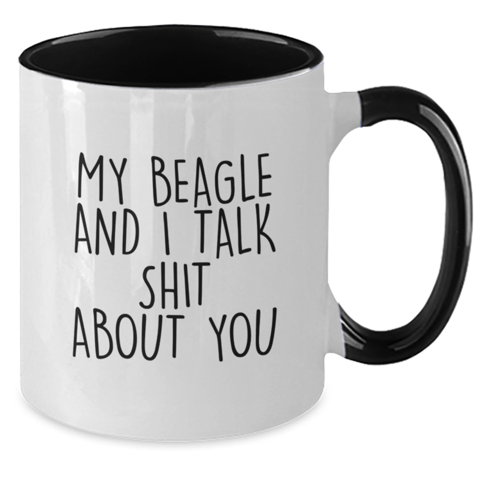 Beagle Dog Lover Gifts from Friends and Family for Graduation Unique Two Tone Coffee Mug with Funny Quote - Black and White, Red and White, Navy and White, Pink and White - Additional