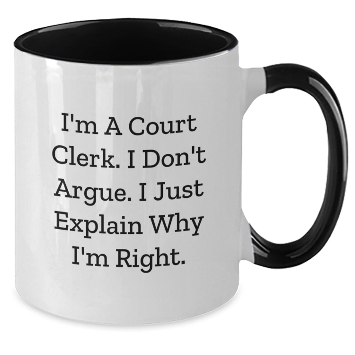 Court Clerk Keepsake Birthday Gift Mug for Him – Black & White Ceramic - Additional