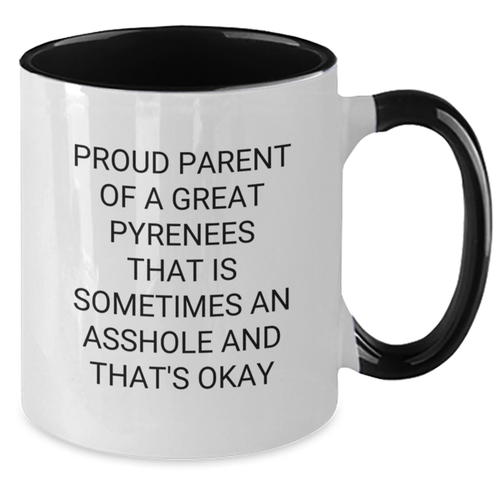 Funny Great Pyrenees Dog Gifts for Proud Parents - Two Tone Coffee Mug for Graduation from Friends - Additional