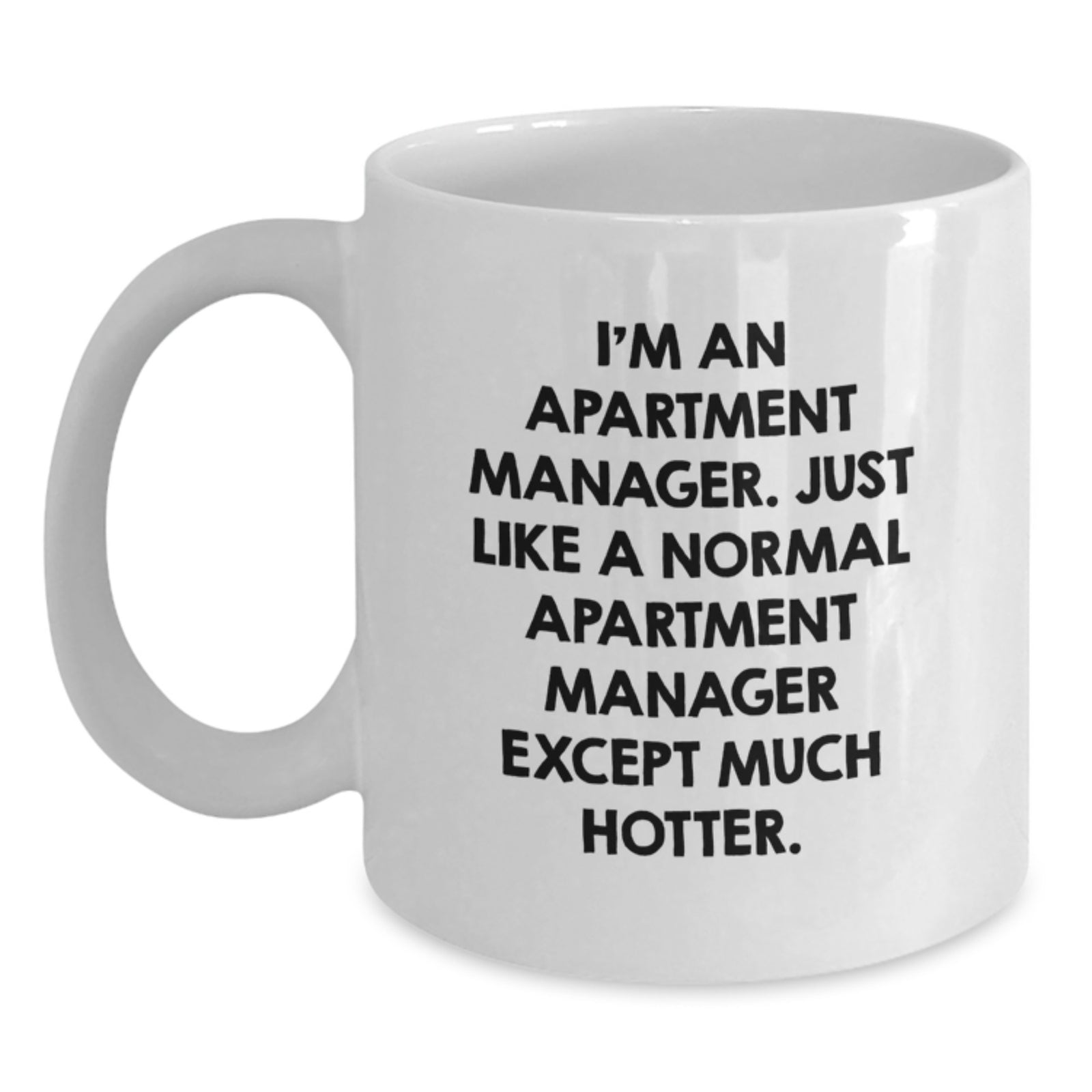 Funny Apartment Manager Gifts, Unique White Coffee Mugs, Birthday Wishes from Friends and Family - Main
